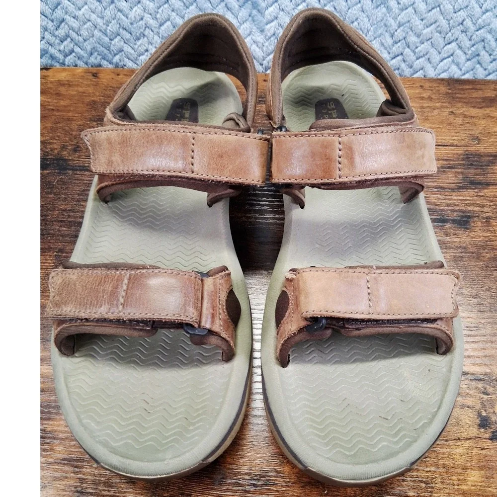 Sperry‎ Top-Sider Mens Baitfish Tan Leather Adjustable Sport Sandals Size 9M